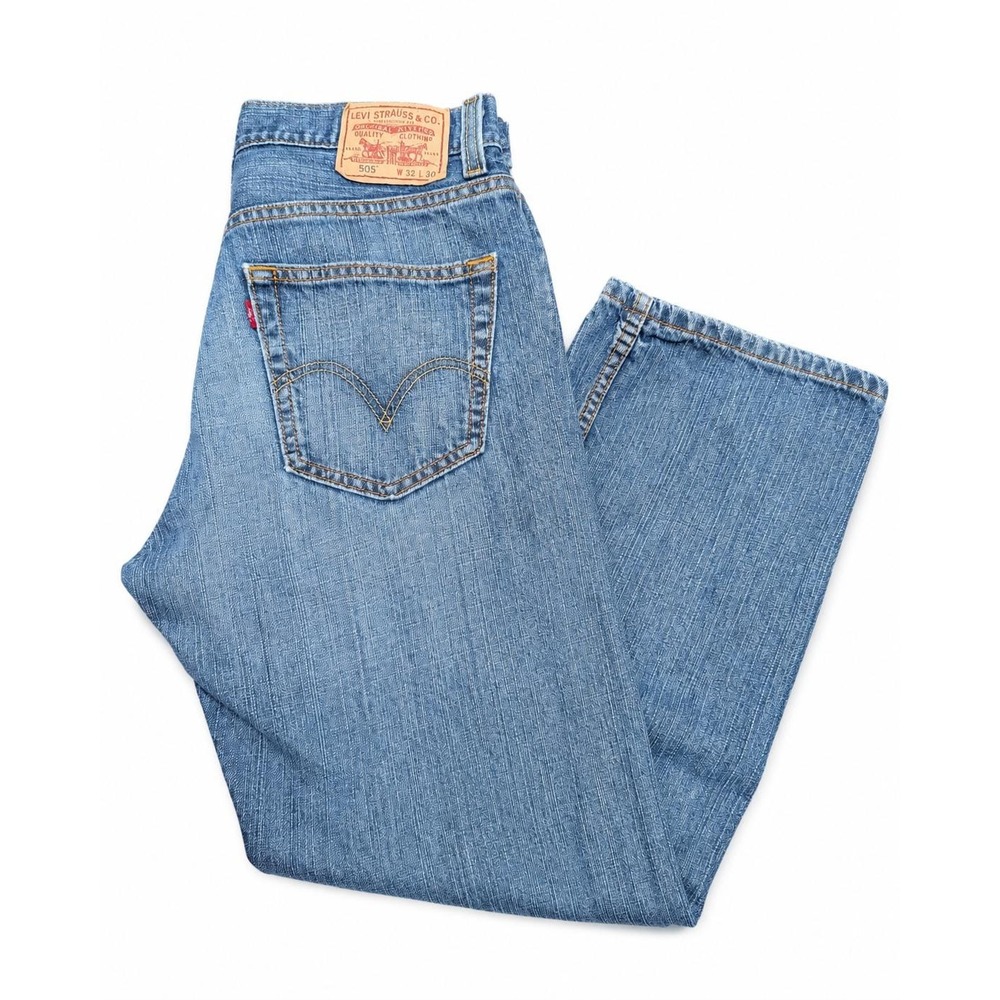 Vintage Levi's 505 Jeans Medium Wash Straight Leg Regular Fit 32x28 1990-2000's